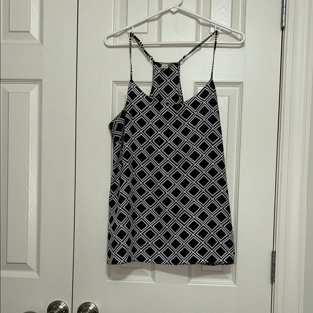 J. Crew Black and White Diamond Cami